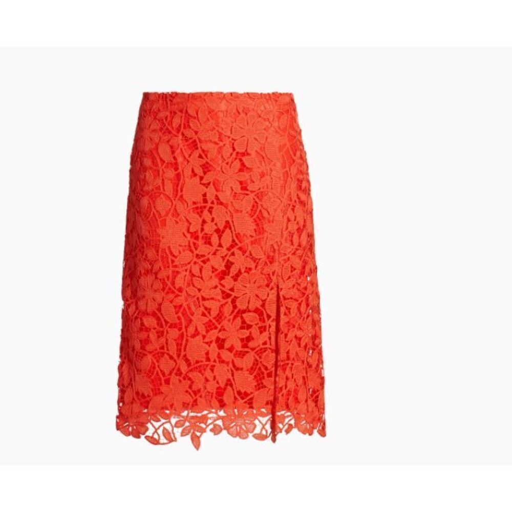 NWT Milly Carreen Summer Floral Lace Skirt - Coral / 12 - Picture 4 of 11